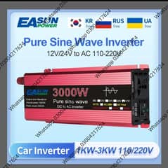 Pure Sine Wave Inverter 3000w peak 1500w continuous 12V