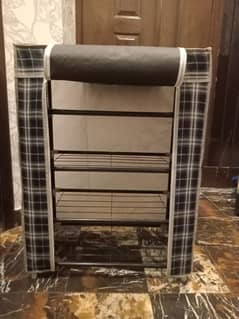 Metal Shoe Rack with Fabric Cover – 4 Shelves – Sturdy & Spacious