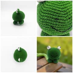 Handmade Crochet Frog Toy – Safe Gift for Kids | Soft Stuffed