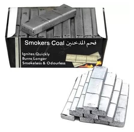 Silver Coated Black Coals for Bakhoor Burners - 60 Bricks in 20 Strips