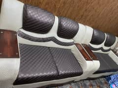 Leather covered sofas