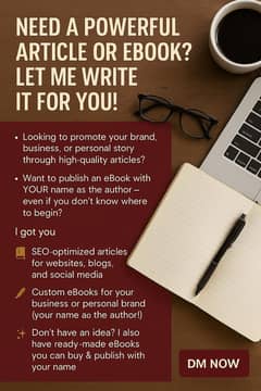 Custom Article & eBook Writing – Your Name as Author | SEO Content