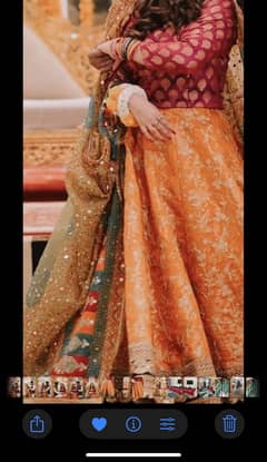 Almost new mehendi bridal dress heavy embroidered lehenga