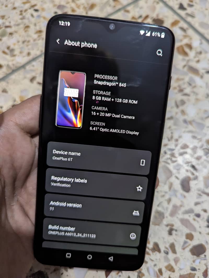 Oneplus 6T 8/128 Finger Display Smooth set Exchange Possible 1