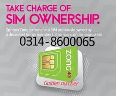 zong golden number 0314-8600065 sale