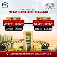 80,125 & 250 sq yd Corner & Park Facing Plot on Easy Installment