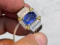 Men's Silver Ring with Gemstone