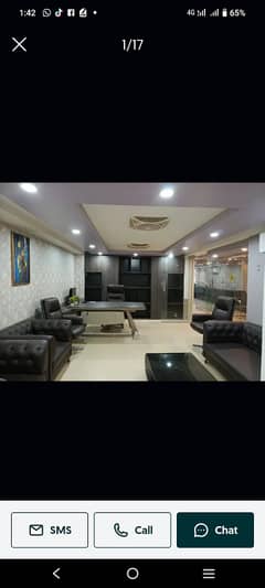 Blue area office 1400 square feet fully furnished for Rent