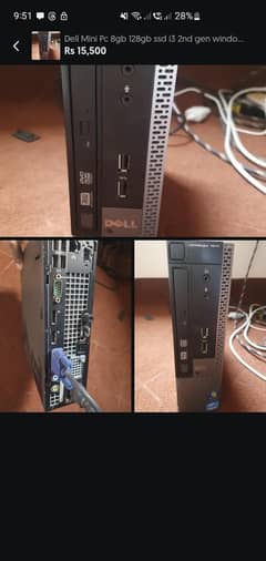 Dell mini pc used with 8gb ram 128ssd windows 11