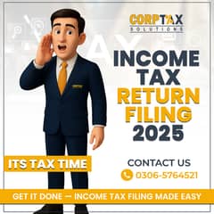 Sales Tax, Income Tax Return, Tax Consultant, FBR, Tax Filer, NTN,SECP
