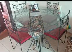 rot iron round table