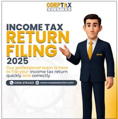 Income Tax Return| Company Reg| Tax Filer,FBR| Sales Tax, SECP,NTN,GST