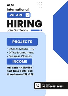 We're Hiring Staff for Office Work and Online Work