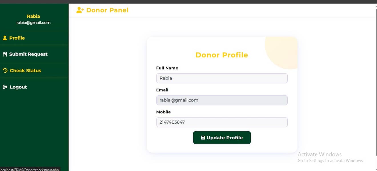 Web Development Project – PHP Database Integration & Food Donation Sy 7
