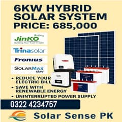6kw hybrid solar solution/growatt/huawei/solis/solarmax/knox/crown