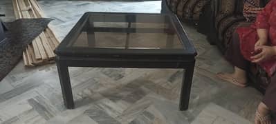 sofa set plus pure wood and glass center table