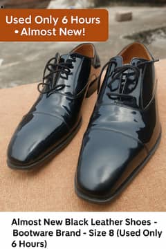 Almost New Black Leather Shoes – Bootware Brand [Used Only 6hours]