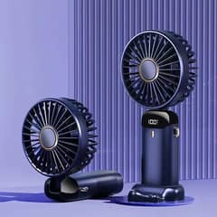 Portable hand fan with display