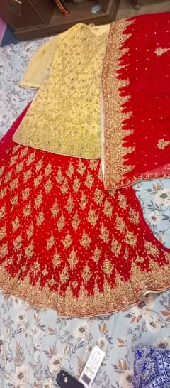 Bridal lahnga, red lahnga,barat dress,fresh lahnga,excellent condition