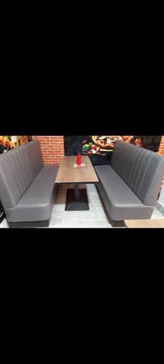 sofa set with tables and iron chairs