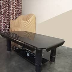 Black Glass Center Table - Used, Like New