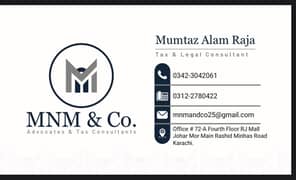 Tax Filing, Income Tax Return, NTN, Sales Tax, FBR,SECP, Filer, Wakil