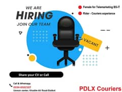 Staff required Whatsapp CV 0334-6502107