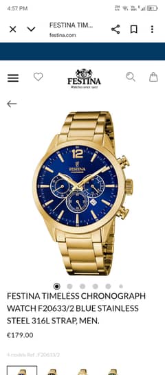 FESTINA TIMELESS CHRONOGRAPH WATCH  ORIGINAL