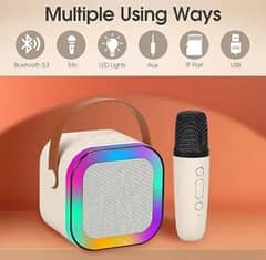 RGB Wireless Karaoke Speaker with Mic  LED Lights  Portable