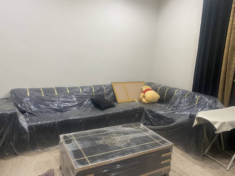 L shape sofa with chairs with center table 3