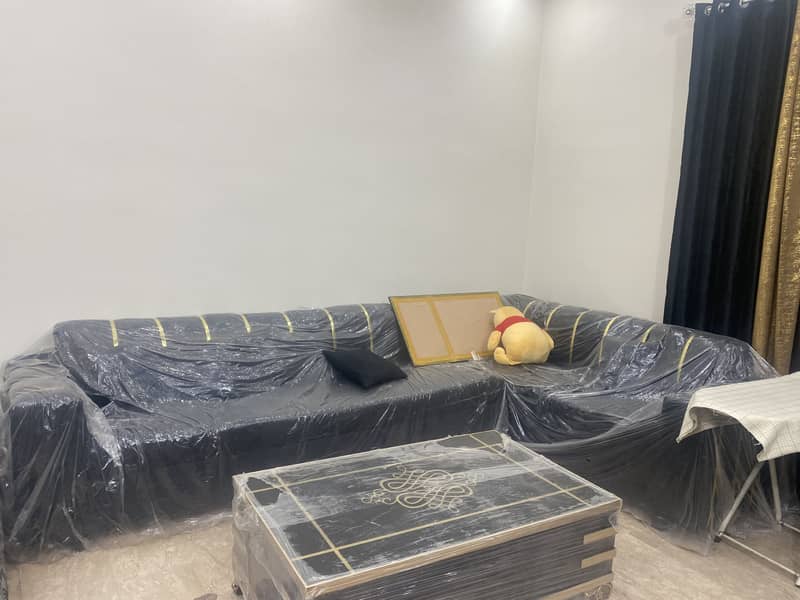 L shape sofa with chairs with center table 5