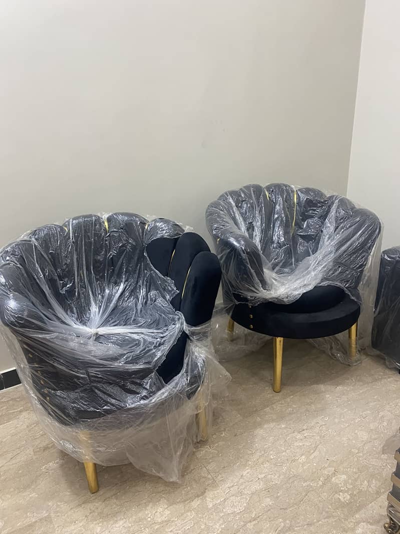 L shape sofa with chairs with center table 8