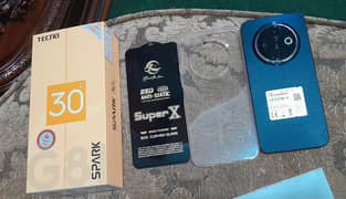 tecno spark 30c with box charger protector cover everything