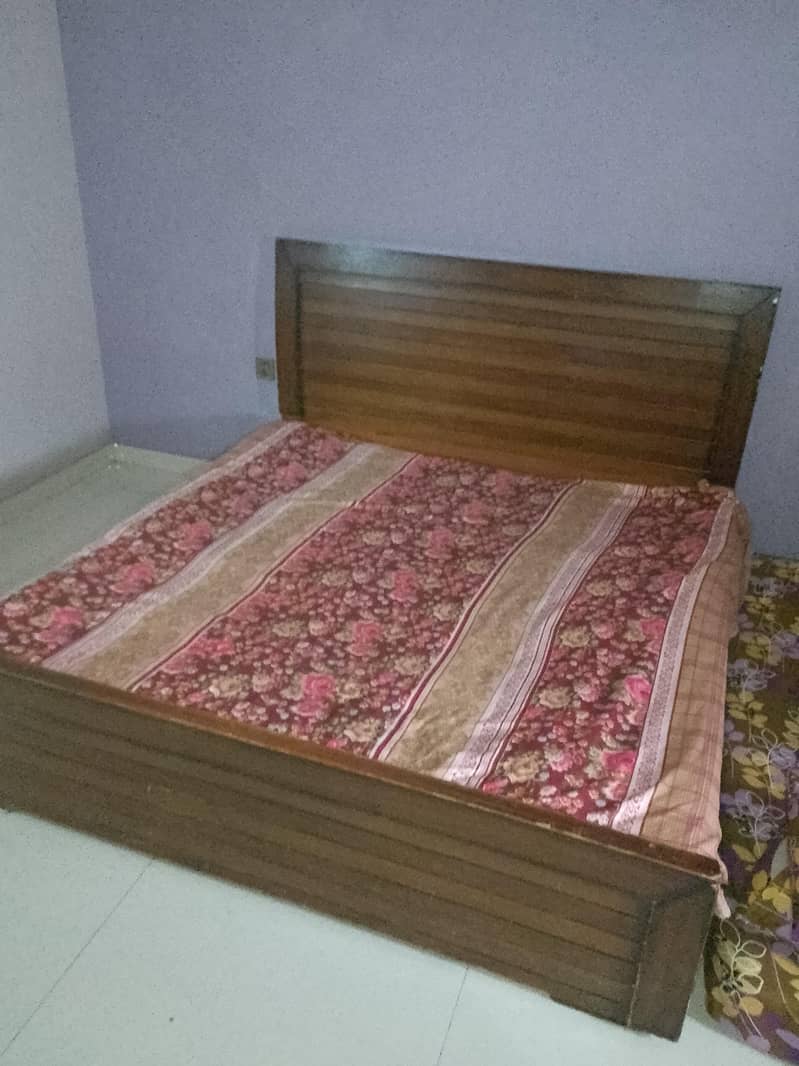 full size double bed with side table and Wardrobe 1