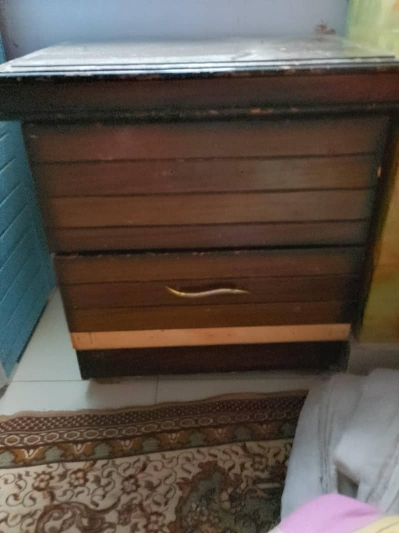 full size double bed with side table and Wardrobe 3