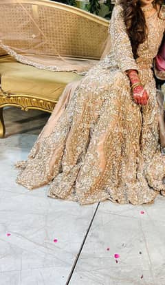 Stunning bridal maxi with farshi dupatta