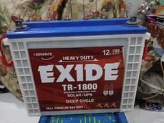 tubular battery exide 1800. . 185 AH 18 month used