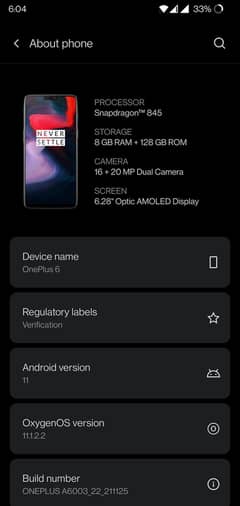 OnePlus 6 8gb 128gb  Dual sim galbal patch
