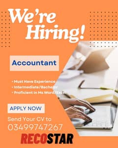 Accountant Required At Rocco/RecoStar Corporation