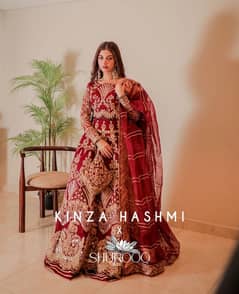 Maroon bridal dress