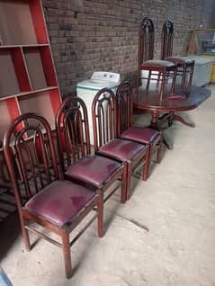 dining table with six chairs/ dining table with chairs