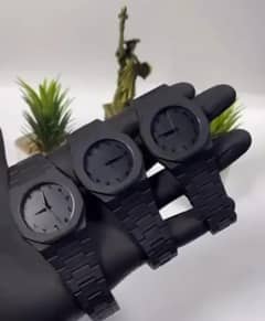 "Black Arabic Watch for Men-Premium Black Dial with elegant style"