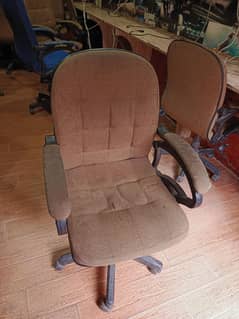 Revolving chairs single piece wood no joint