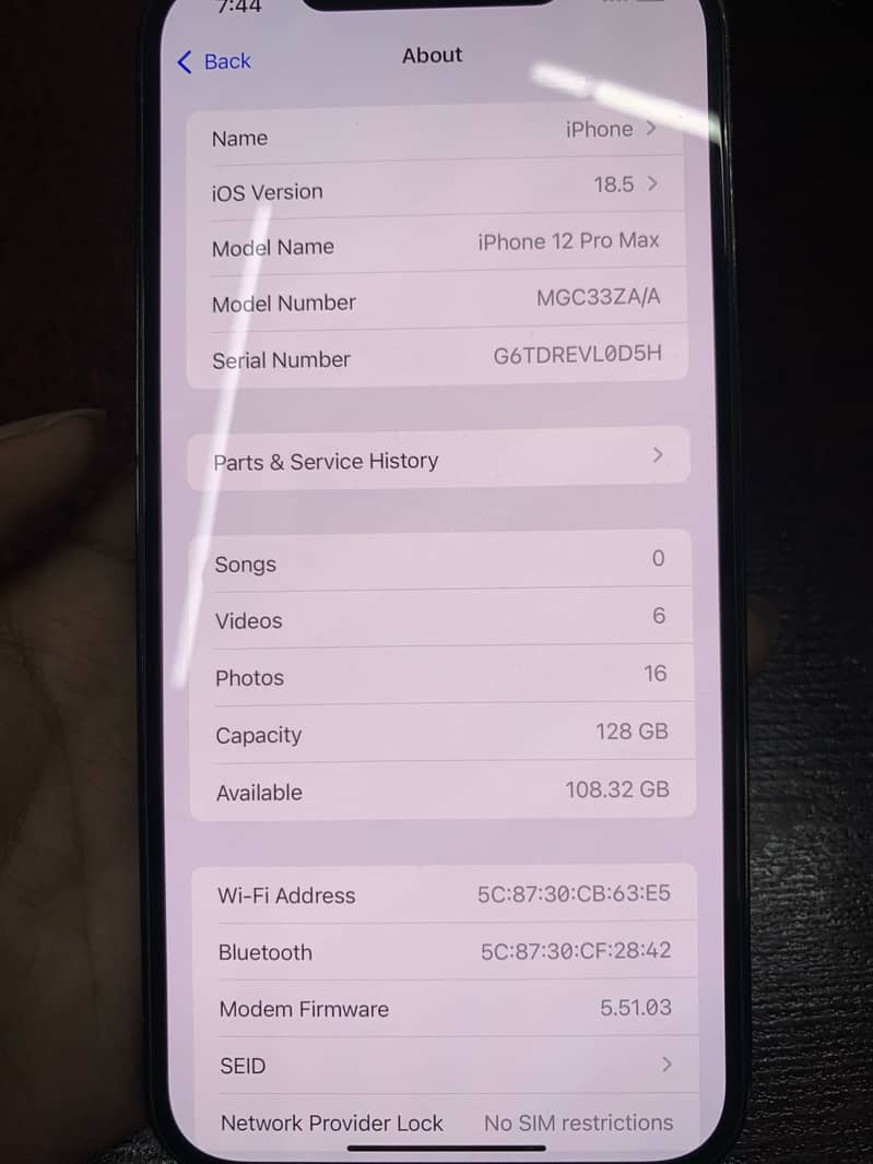 Iphone 12 pro max with box sim warking 3years non pta 3