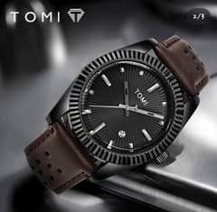 "Tomi-t098Original Men's Analog Watch with best quality leather strap"