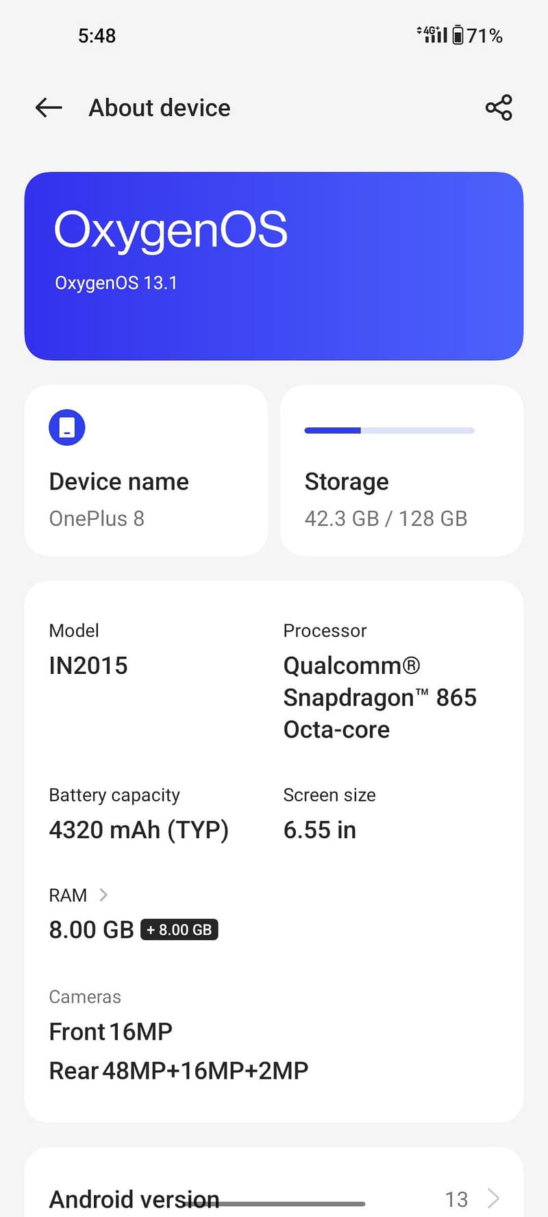one plus 8 pta approve 10/10 condition only single line issue 2