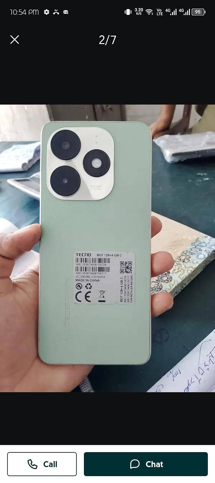 Tecno spark20c 4+4/128 only mobile  with i. d card ki copy 1