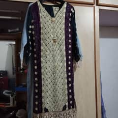 dark purple ladies dress wedding wear (3 piece)