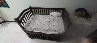 Babycot - Pure wood with drawers and storage cabin