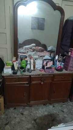 Pure Wooden bed , side table , and dressing table for sale